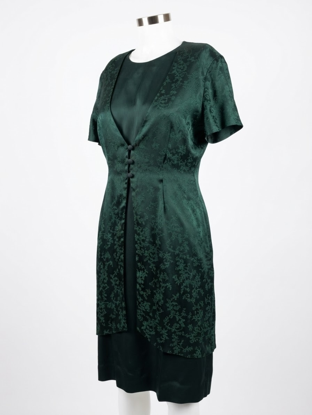 Olivia Rose Elegant Dark Green Overlay Dress Size S